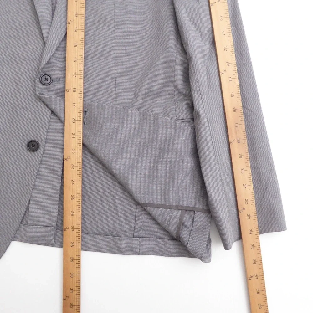 Banana Republic Mens Blazer Unlined Gray Cotton Spandex 42 Short Slim Fit